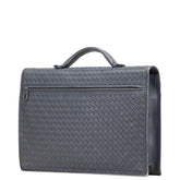 ボッテガヴェネタ イントレチャート ビジネスバッグ ブリーフケース グレー レザー メンズ BOTTEGAVENETA 【中古】